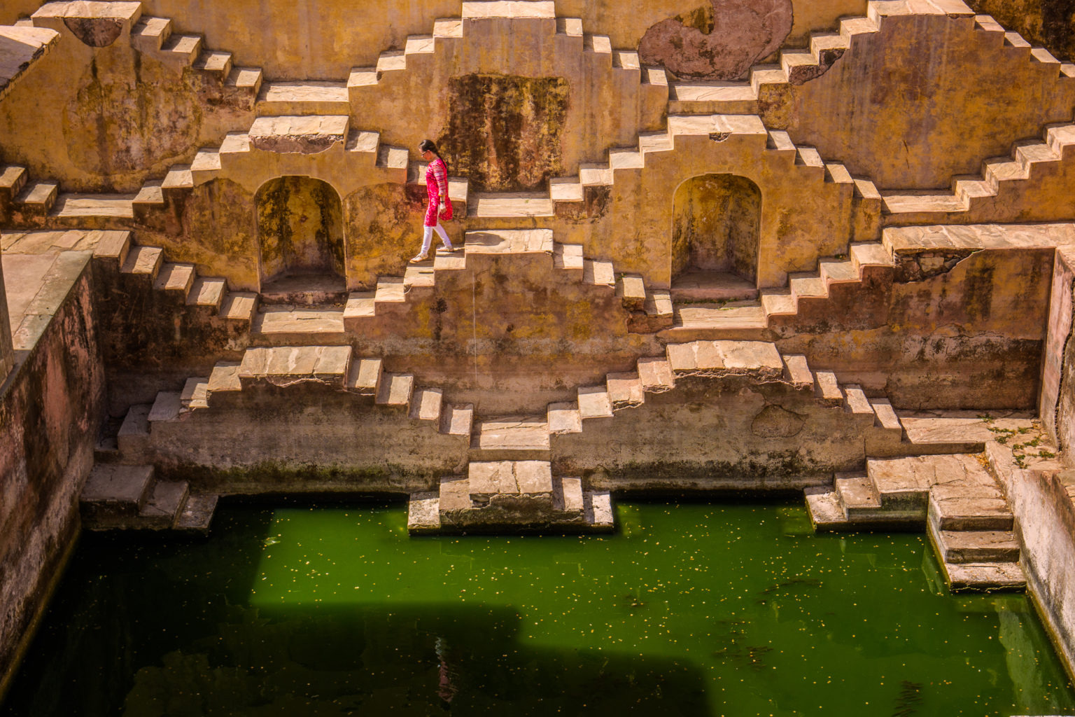 Exploring ancient ponds..Near Amer Fort, Jaipur, India.